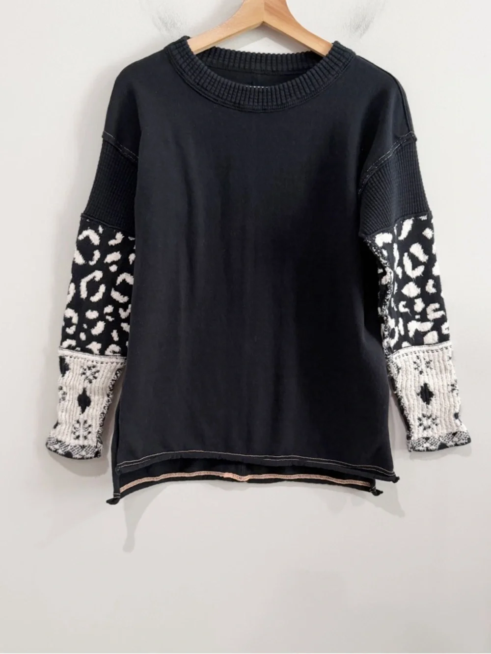 FREE PEOPLE We The Free Tiger Style Cuff Tee Oversized Animal Print Size XS
